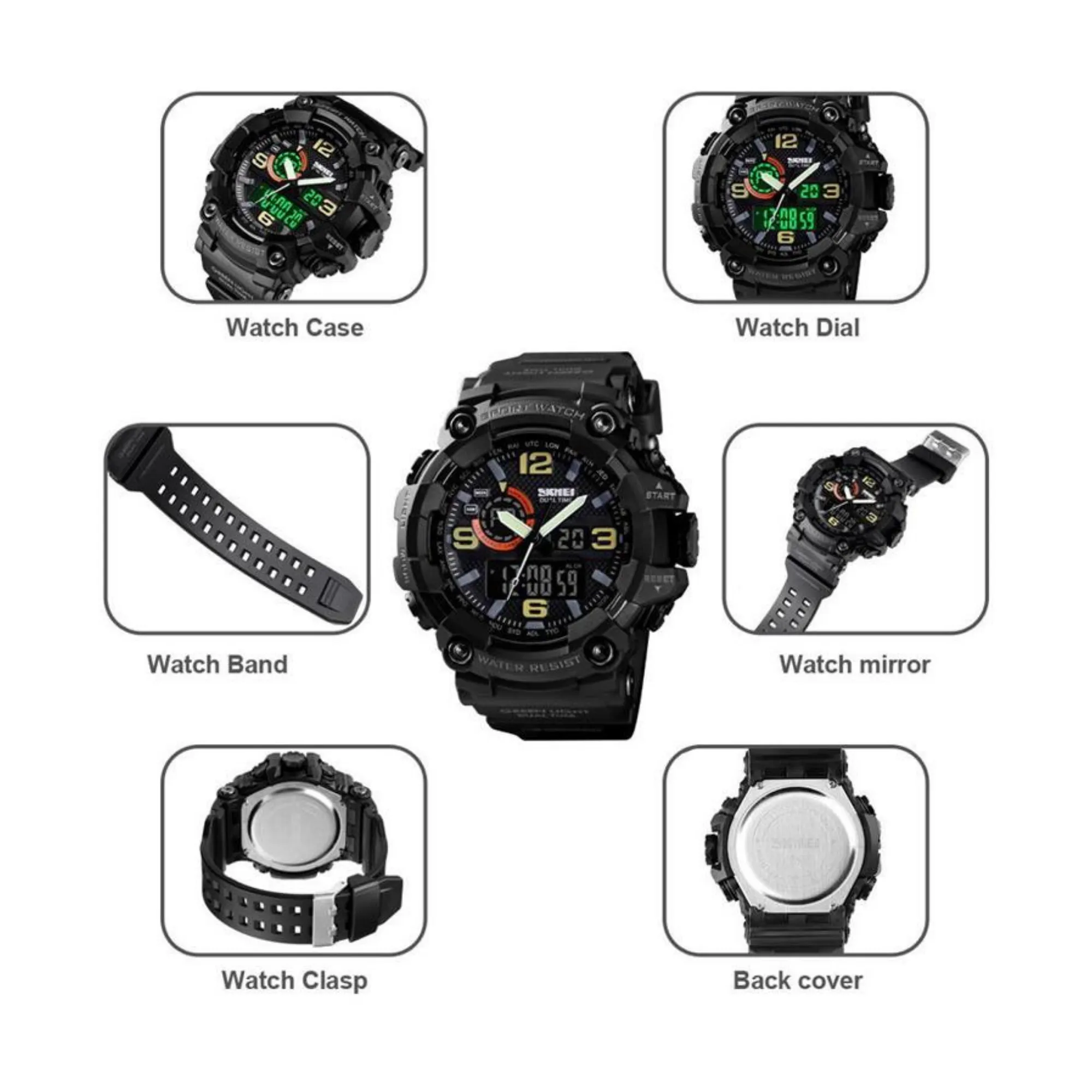 WW1537 SKMEI Sports Dual Time Fiber Belt Watch 1520