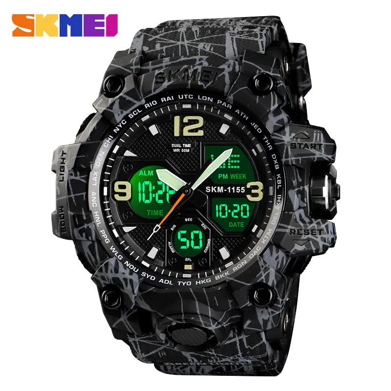 WW1792 SKMEI Sports Dual Time PU Belt Watch 1155B