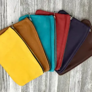 XL Leather Zipper Pouch (8" zipper)