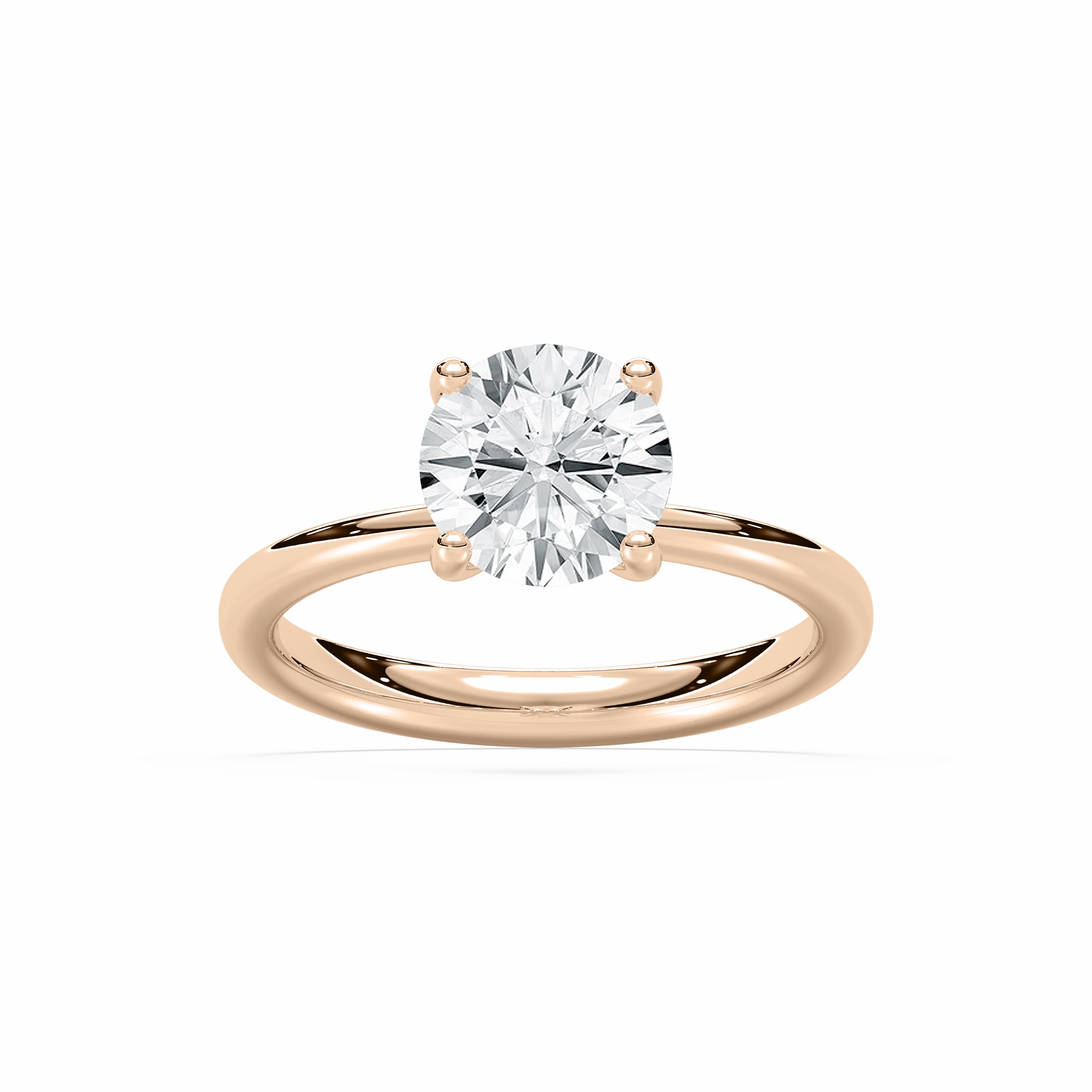 Stain Less Xoe 2 ctw Round Lab Grown Diamond Tapered Solitaire Engagement Ring