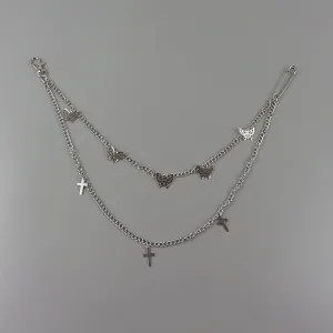 Y2k butterfly waist chain brooch