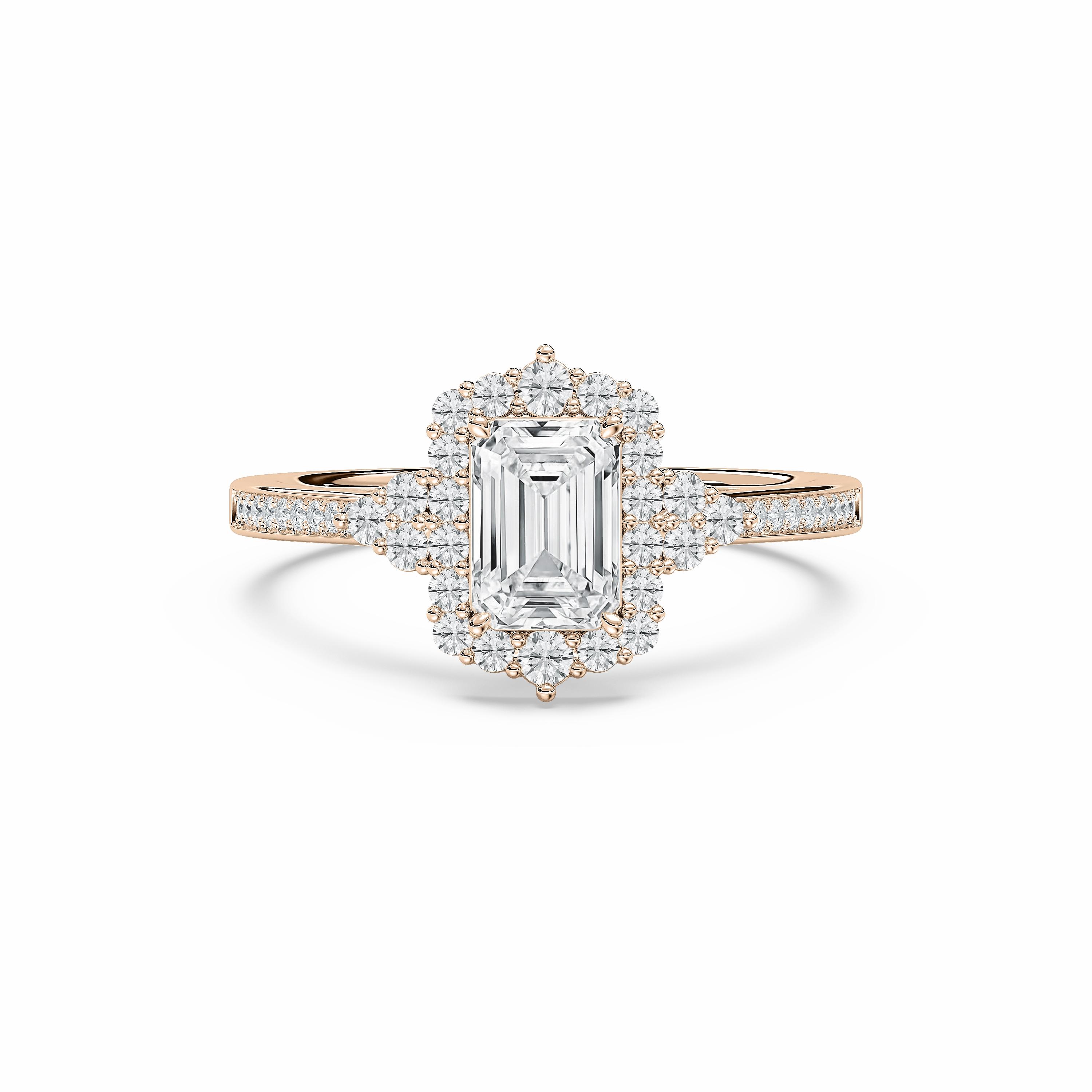 Budget Object Yara 1 2?? ctw Emerald Lab Grown Diamond Channel Set Halo Engagement Ring