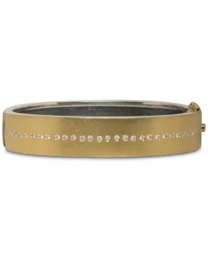 Yellow Gold and Diamond Wide Bangle Bracelet