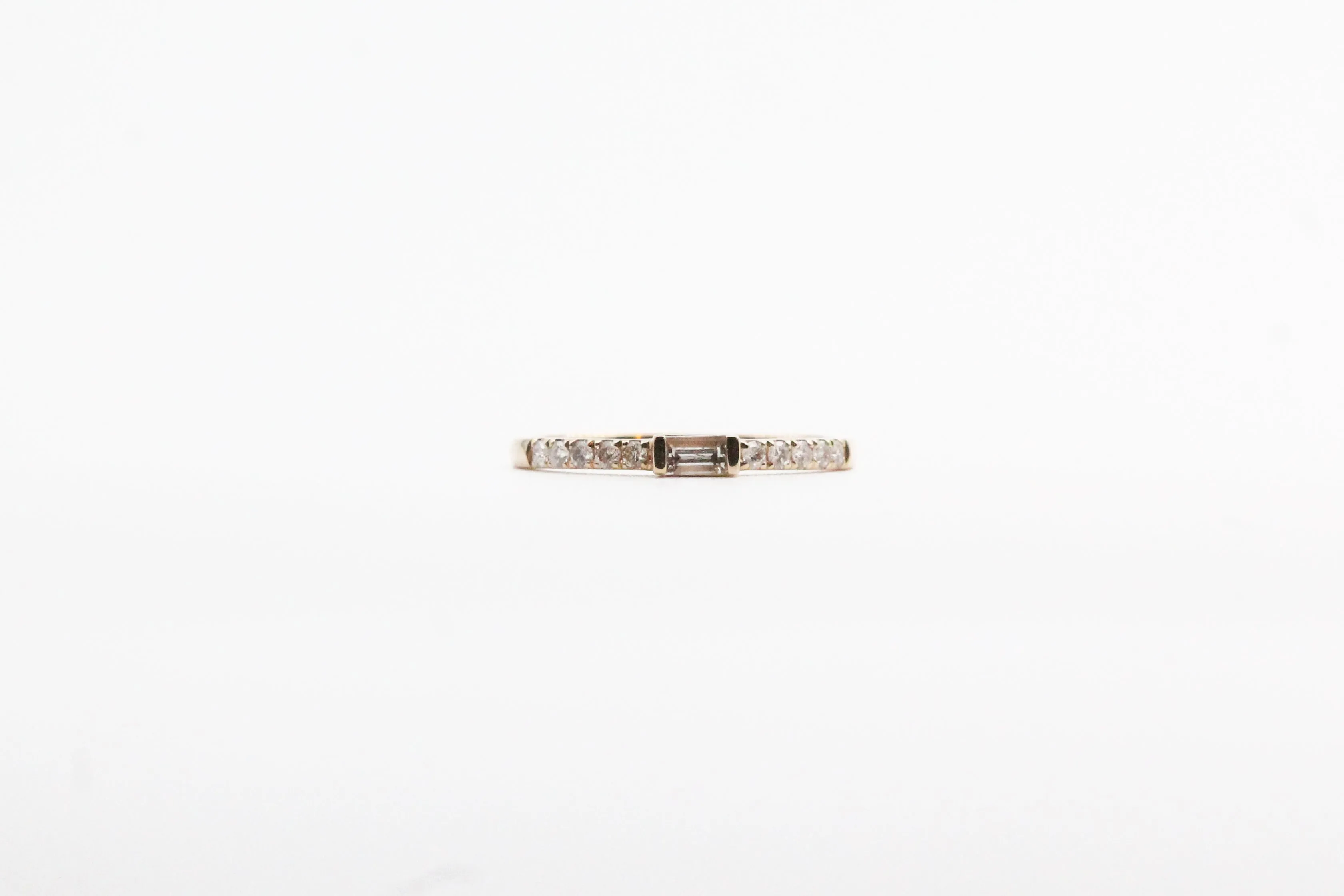 Yellow Gold Baguette and Round Diamond Ring