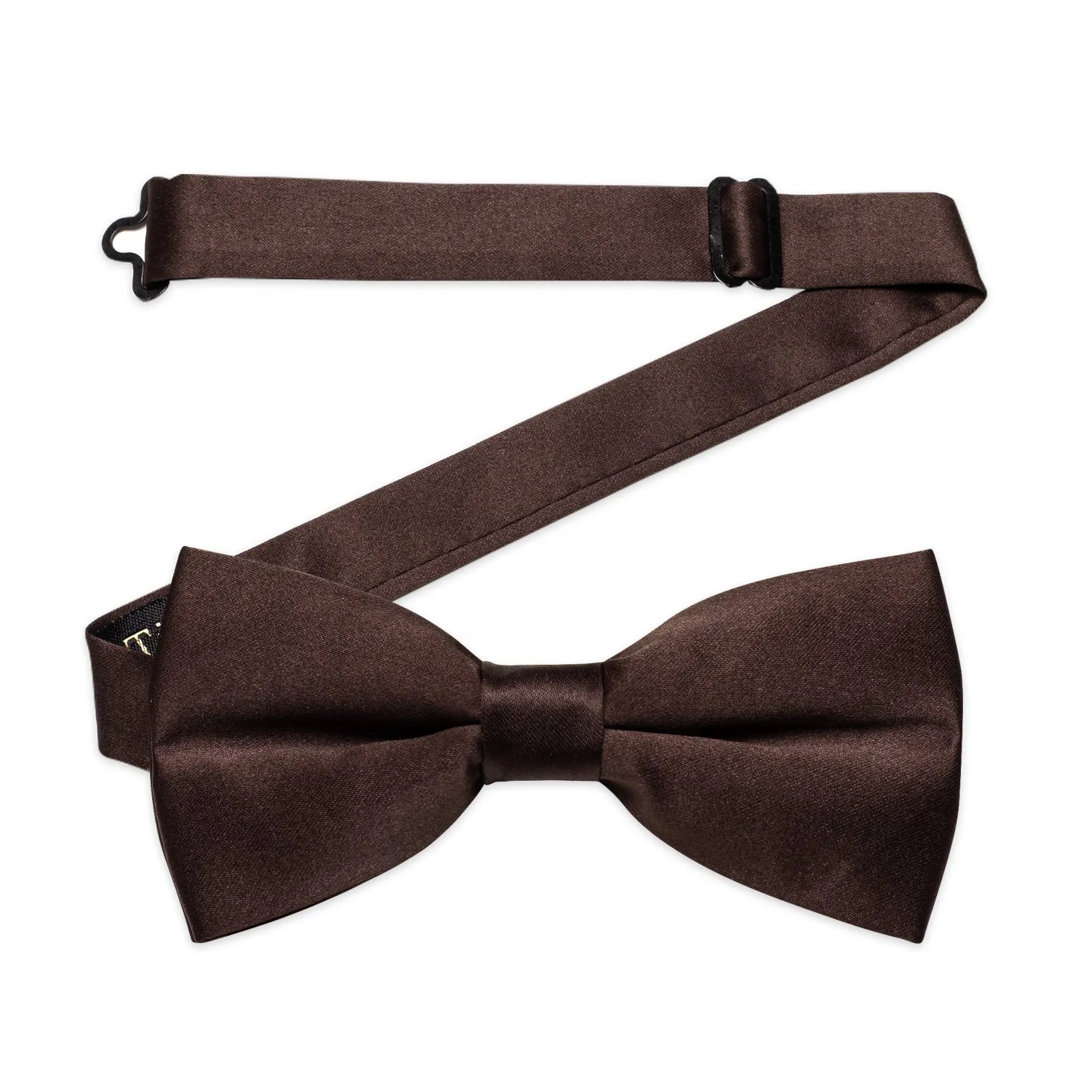 YourTies Brown Neck Tie Solid Pre-tied Bowtie