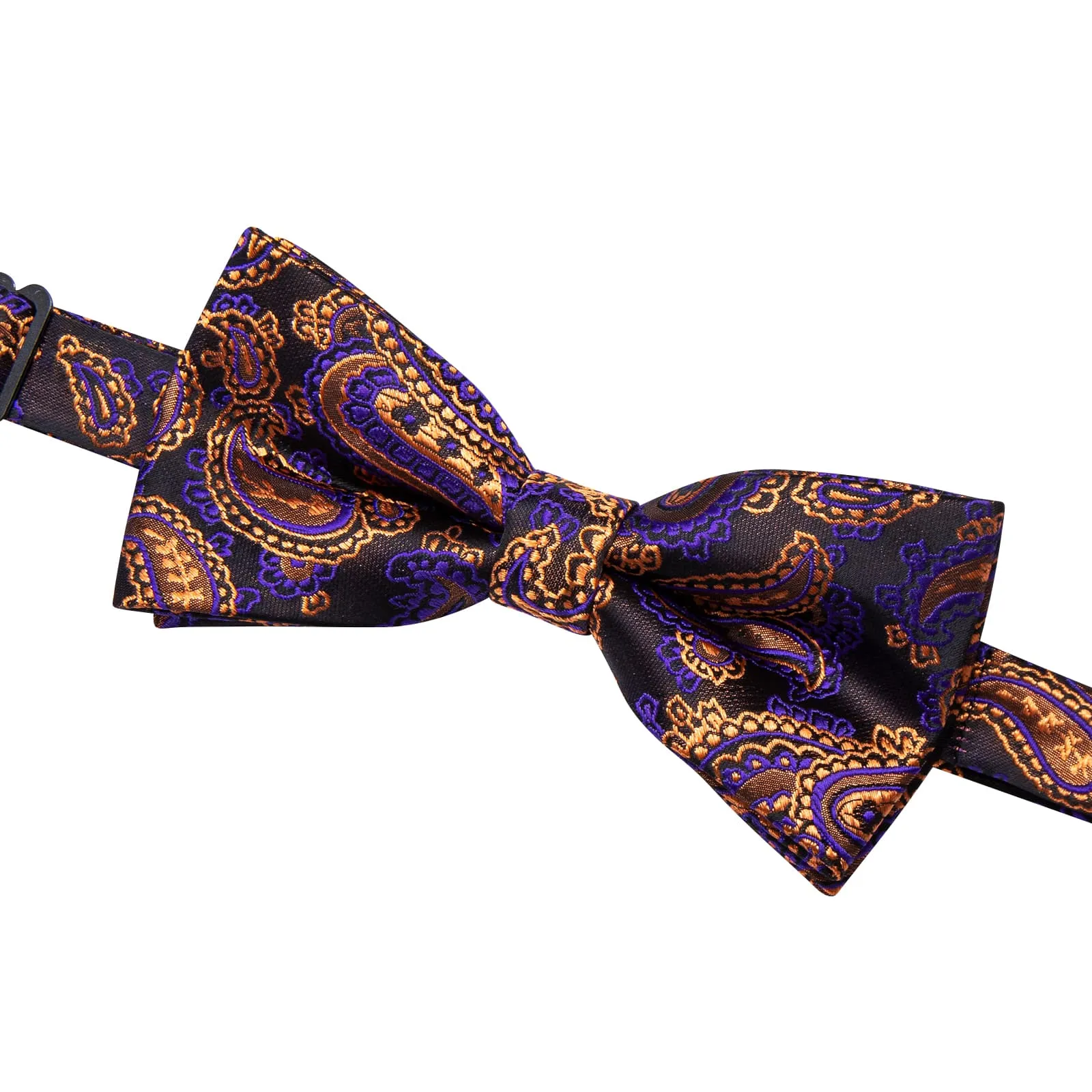 YourTies Purple Gold Paisley Silk Mens Pre-tied Bowtie