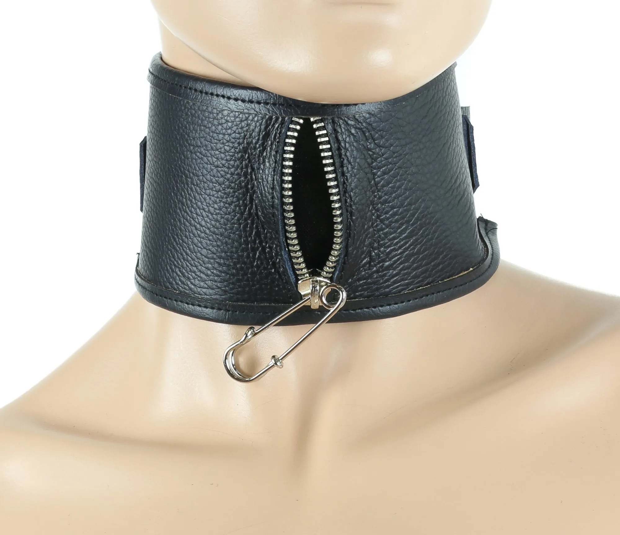 Zipper Money Collar With Safety Pin