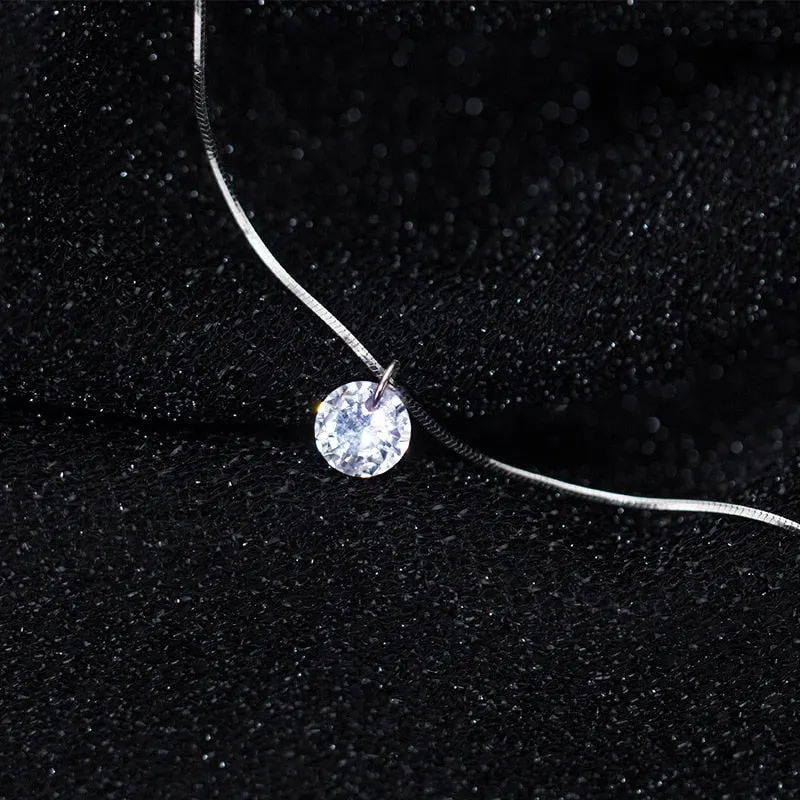 Zircon Round Pendant Necklace