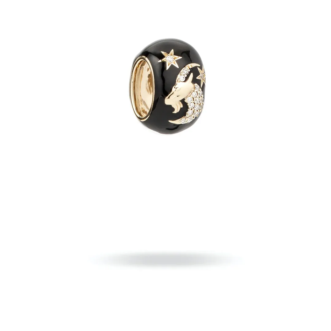 Zodiac Ceramic   Diamond Capricorn Big Bead