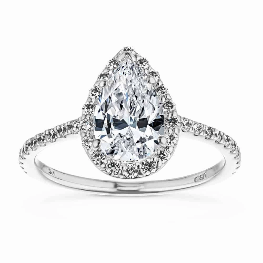 Zoey Lab Grown Diamond Cathedral Halo Engagement Ring Excellent Style
