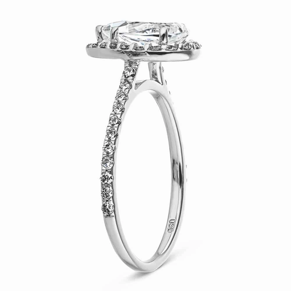 Creative Bauble Chic Appearance Zoey Lab Grown Diamond Cathedral Halo Engagement Ring