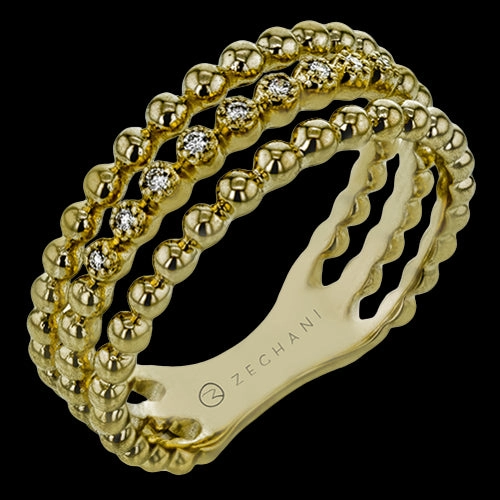 Graceful Simplicity ZR2009-Y Right Hand Ring in 14k Gold with Diamonds