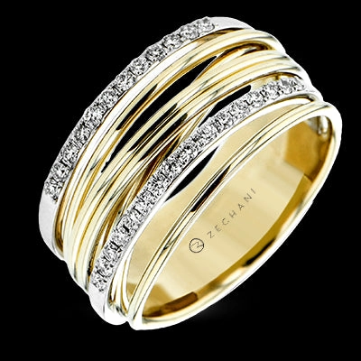 ZR2356 Right Hand Ring in 14k Gold with Diamonds Brilliant Style Simple Ornament