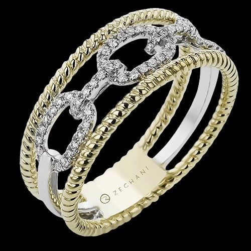 Fresh Spark Delicate Insignia ZR2376 Right Hand Ring in 18k Gold with Diamonds