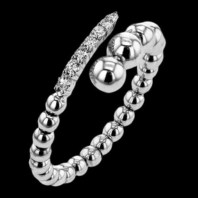 ZR2421 Right Hand Ring in 14k Gold with Diamonds Graceful Texture Essential Present