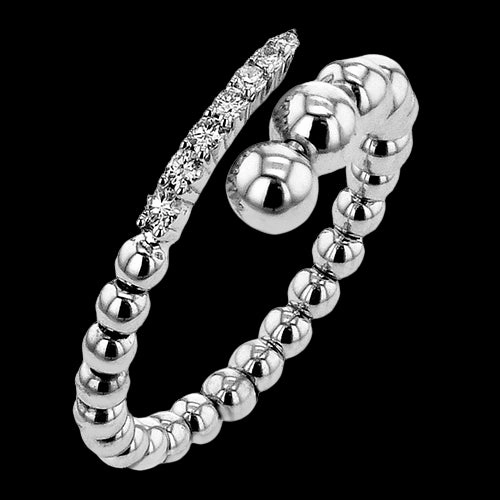 ZR2421 Right Hand Ring in 14k Gold with Diamonds Graceful Texture Essential Present