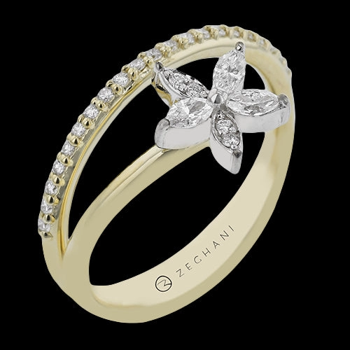 ZR2444 Right Hand Ring in 14k Gold with Diamonds Luxury Bauble