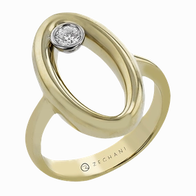 Balanced Simplicity Low-Cost Article ZR2478 Right Hand Ring in 14k Gold with Diamonds