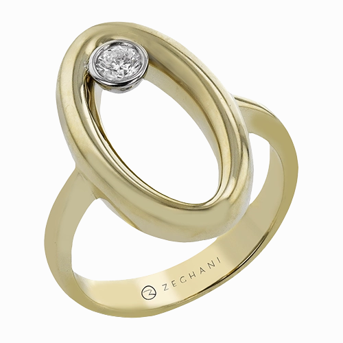 Balanced Simplicity Low-Cost Article ZR2478 Right Hand Ring in 14k Gold with Diamonds