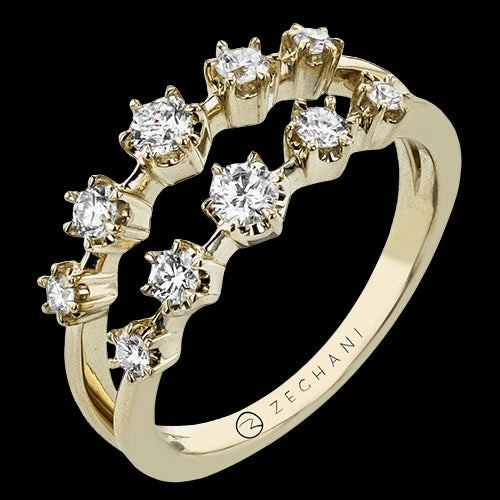 ZR2576-Y Right Hand Ring in 14k Gold with Diamonds High-Quality Style Shiny Article