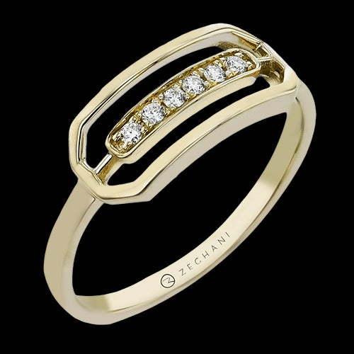 Contemporary Token Homecoming Wear ZR2601-Y Right Hand Ring in 14k Gold with Diamonds