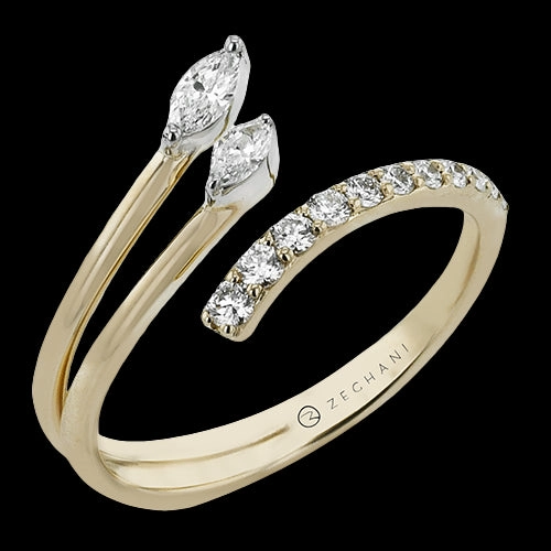 ZR2607 Right Hand Ring in 14k Gold with Diamonds Chic Decoration
